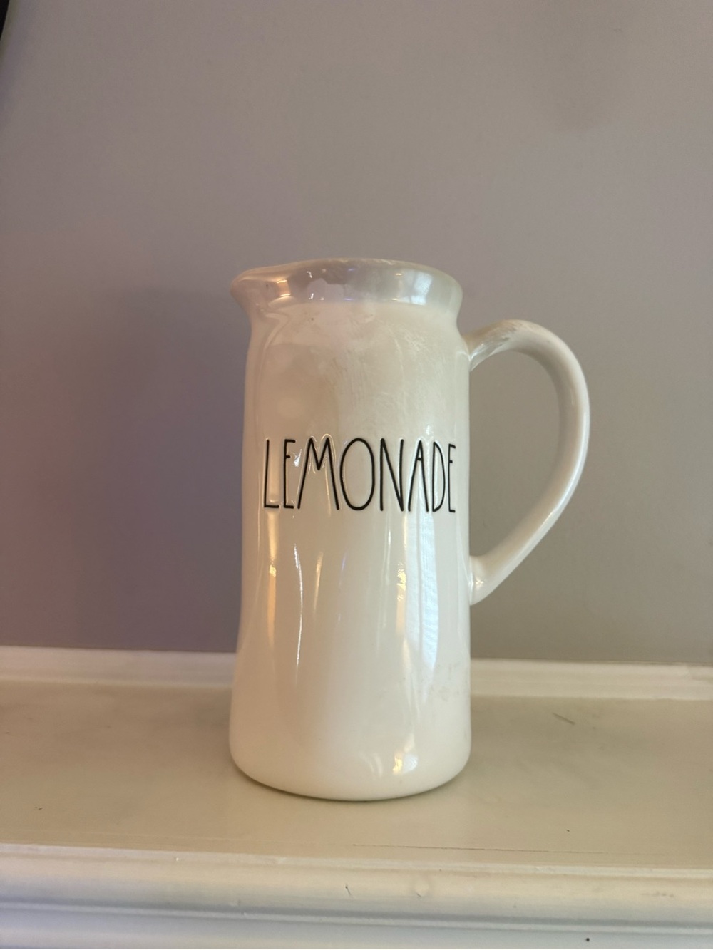 Rae Dunn White Ceramic LEMONADE Pitcher